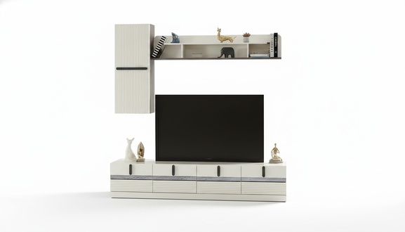 Living room set 3-piece wall unit TV stand wooden furniture wall cabinet complete wall shelf