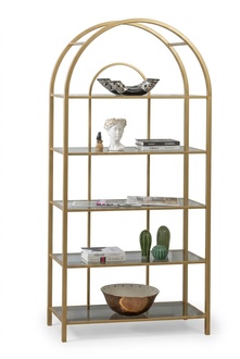 Living room shelf Room divider Standing shelf Bookcase Storage Gold