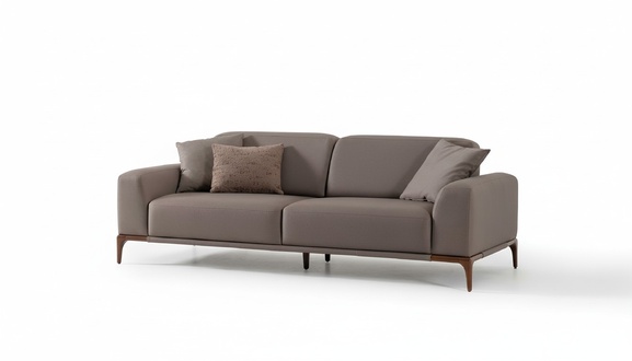 Living Room Sofa Couch Three Seater Design Luxury Couches Furniture Brown