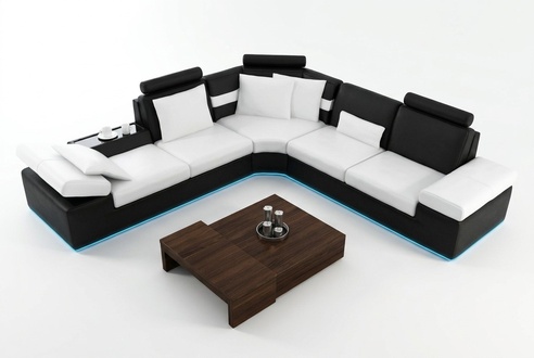 Living Room Sofa Leather Sofa Set Modern Multifunction Couch USB
