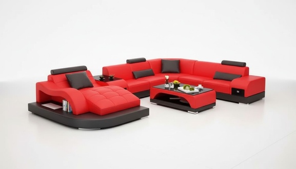 Corner sofa U-shape armchair coffee table modern sofa leather sofa corner sofa upholstery 2-piece set