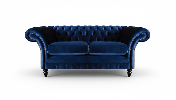 Living room sofas couch two seater furnishings blue chesterfield new