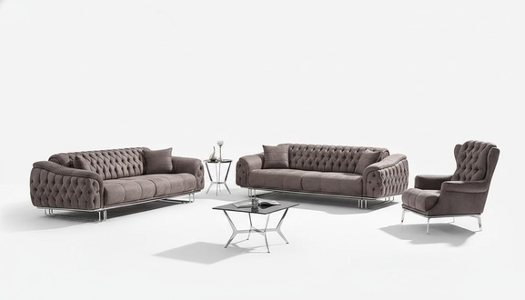 Living room sofas set 3+3+1 seats upholstered furniture luxury fabric