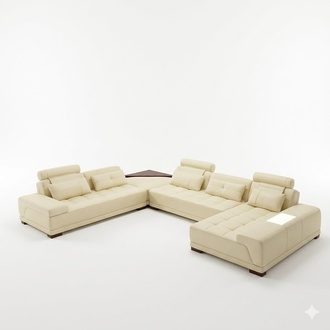Living room sofa upholstery corner set designer leather sofa big sofa new + USB