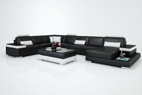 Living room couch upholstered corner suite designer leather sofa big sofa with USB