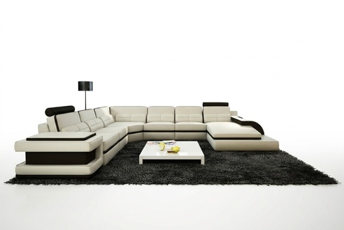 Living room couch upholstered corner set designer leather sofa + USB sofa WetzlarD