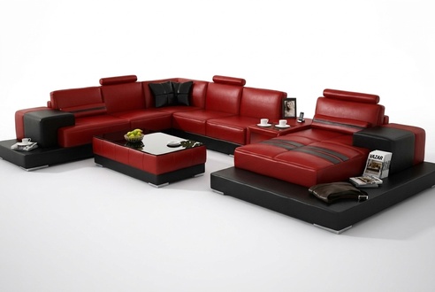 Living area couch upholstery corner set leather sofa big sofa corner sofa new 2725A