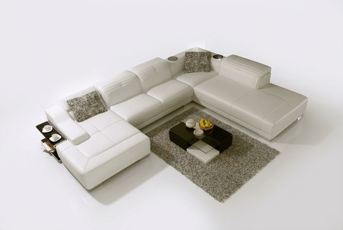 Corner sofa set, designer leather sofa, big sofa with USB.