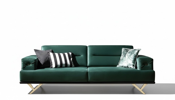 Living room set sofa three-seater side table green stainless steel furniture new