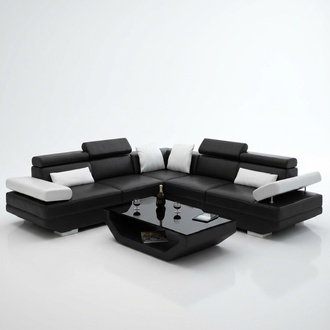 Living landscape upholstered corner sofa with USB set landscape leather AlfredB