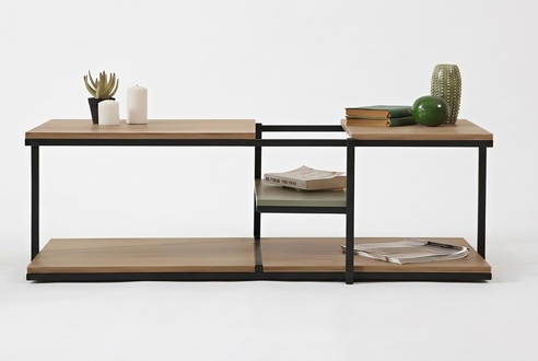 Round living room table, stable and freestanding 120x55cm