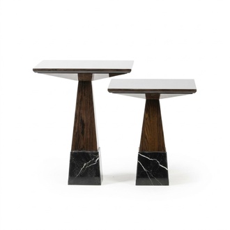 Living room tables set 2x side table design coffee table wood furnishings