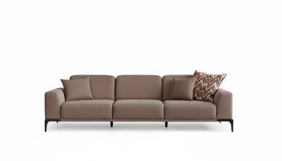 Living Room Three Seater Sofa 4 Seater Brown Sofas Couch Luxury