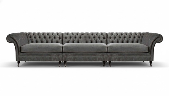 Living Room Three-Seater Sofa Couch Chesterfield Modern Design Upholstered Furniture