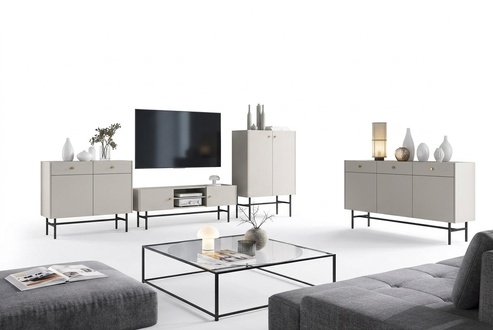 Living room wall unit sideboard 2x chest of drawers furniture wooden furniture TV lowboard set
