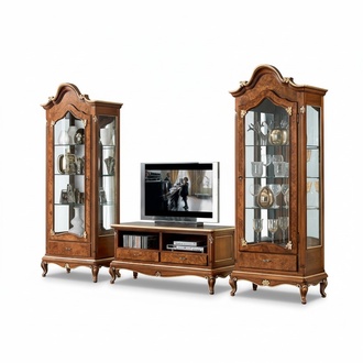 Wall Unit Set 3pcs. Living Room rtv Showcase Sideboard Shelf Luxury Wall Units