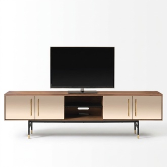 Lowboard rtv Shelf Sideboard brown rtv Design Luxury Wood Furniture 260cm