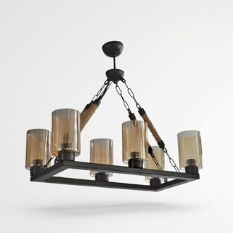 Chandelier ceiling lamp glass black