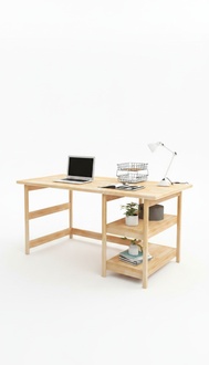 Luxury Beige Desk Designer Study Room Wooden Computer Table