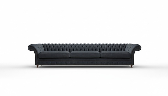 Luxury Black Chesterfield Fabric Sofa Living Room Elegant Fabric Sofas