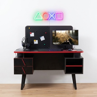 Luxurious black-red gaming table designer youth room wooden tables