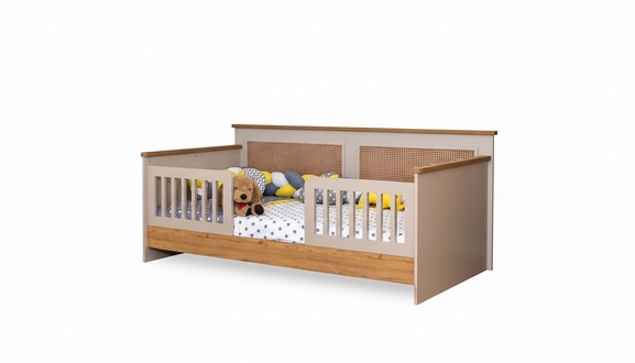 Luxurious brown children\'s bed Designer functional bed Bedroom furniture