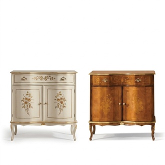 Luxurious Brown Sideboard Lamp Drawer Furniture Wooden Cabinet New
