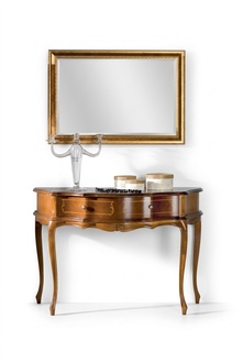 Luxurious Wooden Console Table in Bedroom Classic Brown Lamp