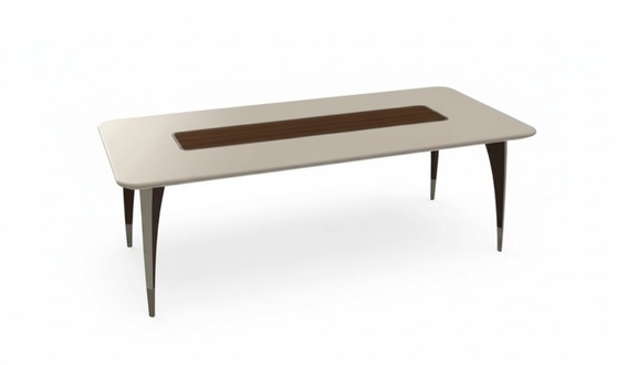 Luxury dining table for dining room in white color modern wooden furniture
