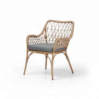 Luxurious High-Quality Modern Garden Furniture Rattan Luxury Color Brown Armchair