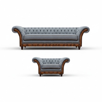 Luxurious living room Chesterfield couch Elegant sofas Modern armchair 2-piece set