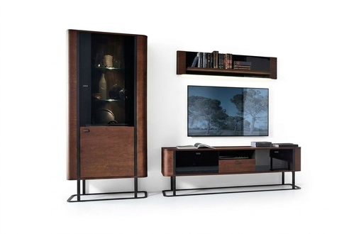 Luxurious modern set TV lowboard living room display designer furnishings