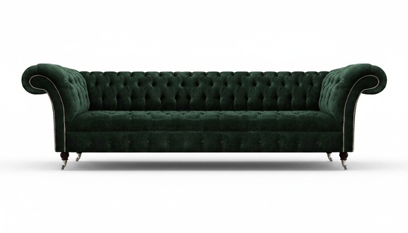 Luxurious modern sofa for 4, upholstered furniture for the living room, four-seater couch.