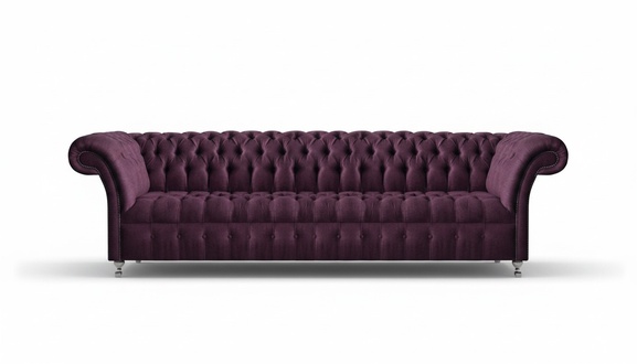 Luxurious Purple Chesterfield Couch Modern Four-Seater Living Room Furniture