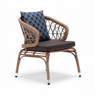 Luxurious rattan chair modern terrace high-quality chair stylish brown