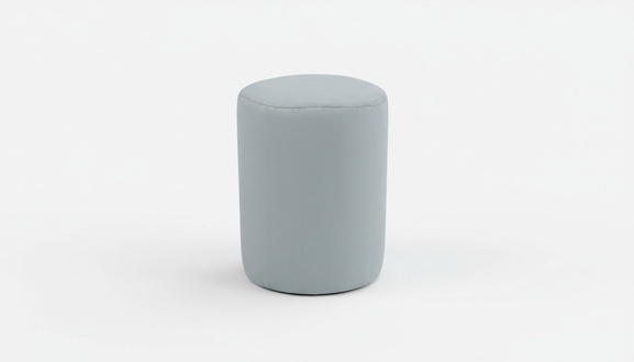 Luxurious stool with white textile cover and MDF frame New