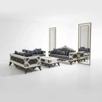 Luxurious Set of Two Precious 3-Seater Sofas High Quality Materials Sofa Set