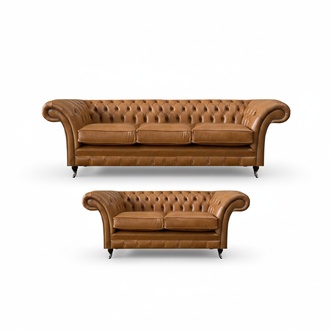 Luxurious Sofa Complete Chesterfield Living Room Sofa Set 2x Sofas