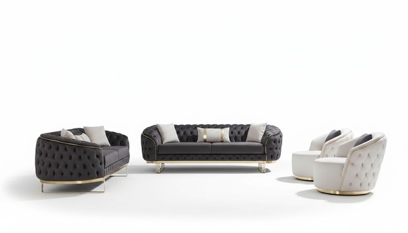 Luxury sofa set 4 pieces 3+3+1+1 seat sofa couches furniture couch living room