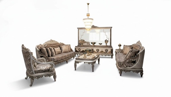 Luxury sofa set 3+3 coffee table sofa couch modern gray set new
