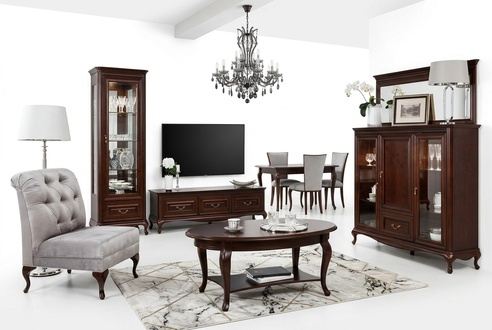 Luxurious wooden furniture living wall classic furniture display cabinet TV low board