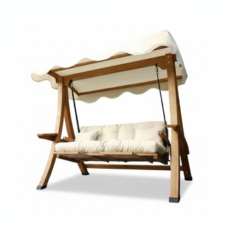 Luxurious wooden garden rocking chair, elegant wooden swing garden swing, new.