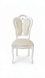 Living/dining room luxury rococo style gloss 1x-chair with soft seat, italian furniture