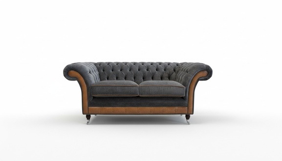 Luxury 2 seater couch upholstery sofa textile fabric Chesterfield set new couches