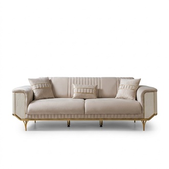 Luxury 3 Seater Sofa Living Room Blue Sofas Design Modern Couch Furniture