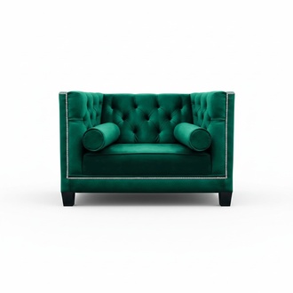 Luxury armchair living room upholstered furniture couch seat chesterfield green furnishings
