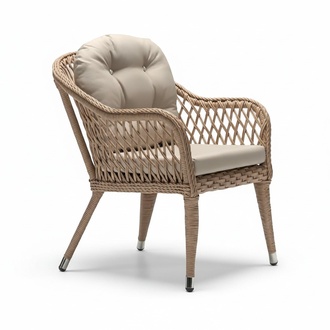 Luxury Rattan Chair Modern Terrace High-Quality Stylish Chair Color Beige