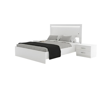 Luxury Bed Bedroom Beds Furniture 2x Nightstands Set Decor Brown 3 pcs.