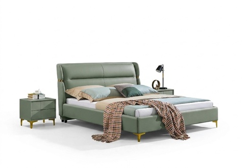 Luxury bed bedroom furniture 2x bedside table set beds hotel furniture 3 pieces. group