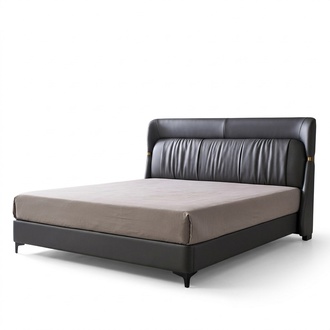Luxury Bed Bedroom Leather Upholstery Double Beds Metal Design 180x200cm New